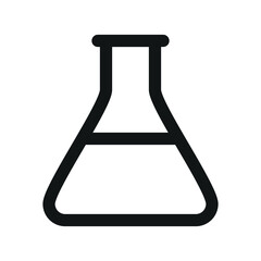 Flask UI icon, laboratory simple line user interface vector symbol