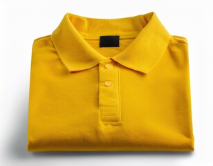 Yellow collar polo tee shirt mock up in isolated on white, full depth of view, design concept 