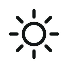 Sun UI icon, summer simple line user interface vector symbol