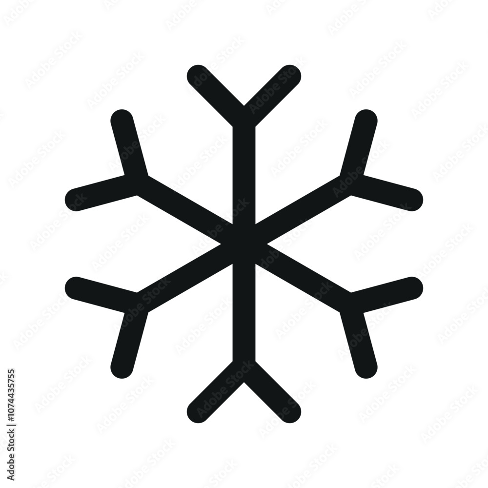 Poster snowflake ui icon, winter simple line user interface vector symbol