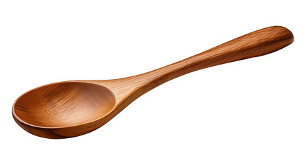 Wooden spoon isolated on isolated transparent background