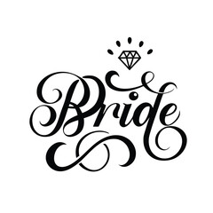Bride text vector art illustration
