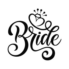 Bride text vector art illustration
