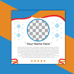 Modern client testimonial, customer feedback social media post template layout or web banner design with color variation template. Customer feedback testimonial social media post web banner template.