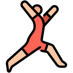 yoga filled line icon