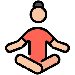meditation filled line icon