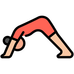 yoga filled line icon