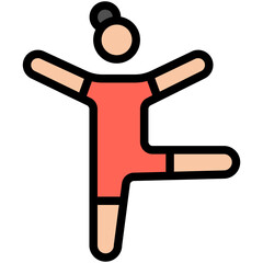 yoga filled line icon