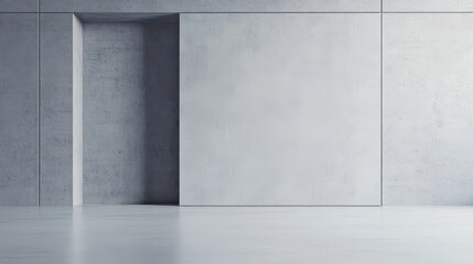 Obraz premium Minimalist concrete wall with smooth surface, ideal for modern design and architectural backgrounds.