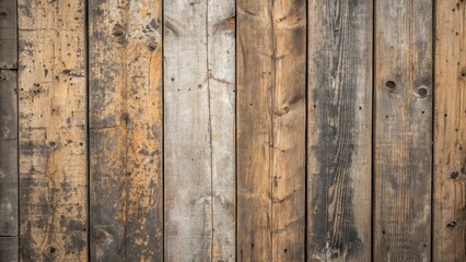 Fototapeta premium Weathered wood planks with a natural patina of age, revealing the rich history of each board.
