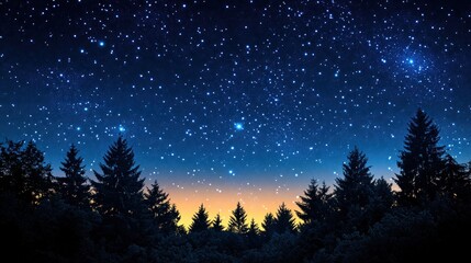 Background of sky full of stars shining brightly at night, mysterious and quiet atmosphere.
