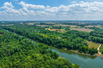 Obraz premium Ausblick auf das schwäbische Donautal bei Faimingen nahe Lauingen