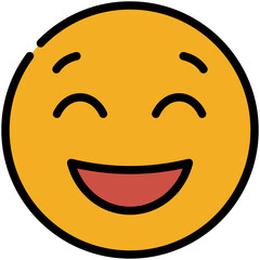 happy filled line icon