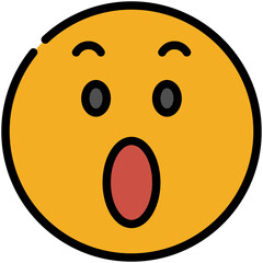 surprised filled line icon