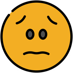 sad filled line icon