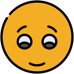 eyes down filled line icon