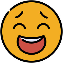 laugh filled line icon