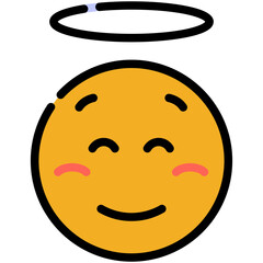 smile filled line icon
