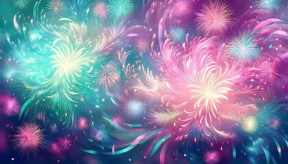 Fototapeta premium A playful, whimsical background with fireworks in swirling patterns