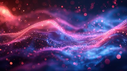 Vibrant Abstract Waves of Light and Color with Soft Glows and Sparkles Ideal for Backgrounds, Textures, and Digital Art Creations in a Dreamy and Ethereal Atmosphere