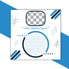 Modern client testimonial, customer feedback social media post template layout or web banner design with color variation template. Customer feedback testimonial social media post web banner template.