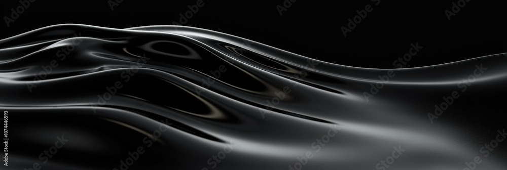 Wall mural a black and white image of a wave with a black background