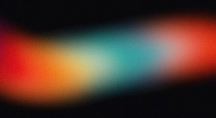 Vibrant color flow grainy gradient backdrop design. Abstract orange magenta red blue black color wave, glowing curved shaped seamless colors, noise texture effect, website header design, banner.