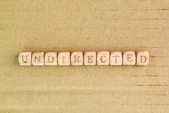 letters of the undirected alphabet. lacking direction; without a particular aim, purpose, or target