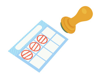 スタンプカードとハンコのイラスト