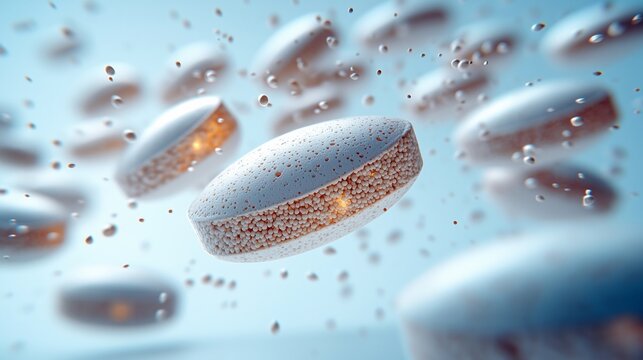 Exploring Floating Pills in Abstract Pharmaceutical Imagery
