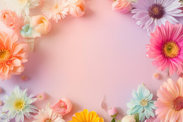 Obraz premium Background, flower wallpaper, leaves, used for decorating paper, websites, Valentine's Day, various festivals, empty space for copying text.