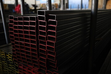 steel pipe product group square pipe Construction steel products such as black steel pipes, image...