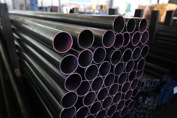 steel pipe product group square pipe Construction steel products such as black steel pipes, image...