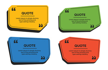 Obraz premium Quote Box text frame with quote marks simple flat vector illustration
