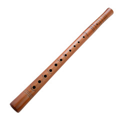 Naklejka premium A traditional wooden flute for creating soothing and melodic music. transparent background