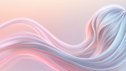 Obraz premium A long, flowing white hair with pinkish tones