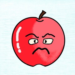 red apple with a heart