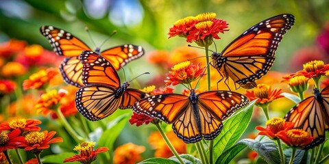 Captivating Monarch Butterflies in Their Natural Habitat: Vibrant Colors and Delicate Beauty Showcased in Stunning Product Photography for Nature Enthusiasts