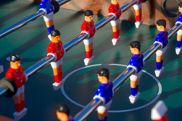 Soccer figures in a board game