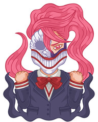 Ilustration Aira half mode acrobatic silky anime dandadan 