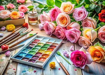 Captivating Product Photography of Watercolor Roses: A Step-by-Step Guide to Creating Beautiful Floral Art with Vibrant Colors and Elegant Techniques for Beginners