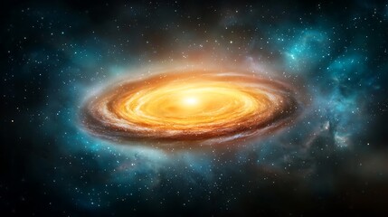 Fototapeta premium A mesmerizing and endlessly shifting display of vibrant colors and swirling patterns, this abstract outer space nebula galaxy background captivates the imagination with its sense of depth and mystery
