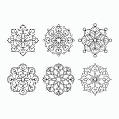 mandala art set vector