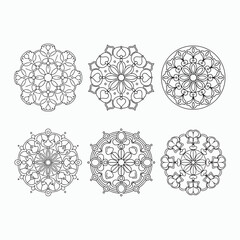 mandala art set vector