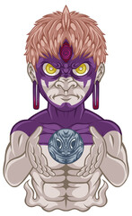 Ilustration Jiji mode Evil eye anime dandadan