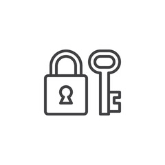 Lock and Key line icon