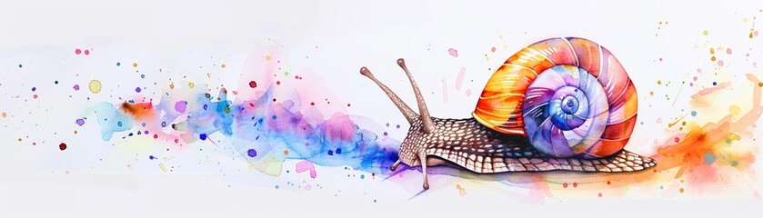 Obraz premium A whimsical minimal watercolor scene of a tiny