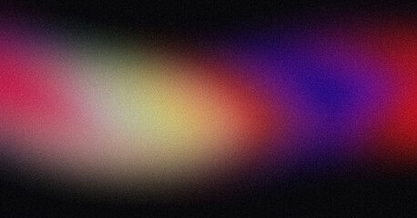 Vibrant color flow grainy gradient backdrop design. Abstract purple red green orange black color wave, glowing curved shaped seamless colors, noise texture effect, website header design, banner.