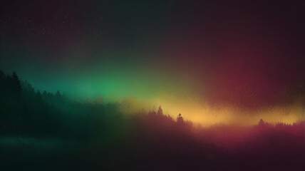 Fototapeta premium neon Deep Burgundy, Forest Green, Gold glowing gradient background, a soft grainy noise texture with shimmering highlights and Smooth Transitions for a dynamic effect