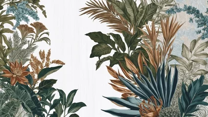 Detailed Botanical Drawing of Rare Plants and Flowers in Classic Vintage Botanical Style